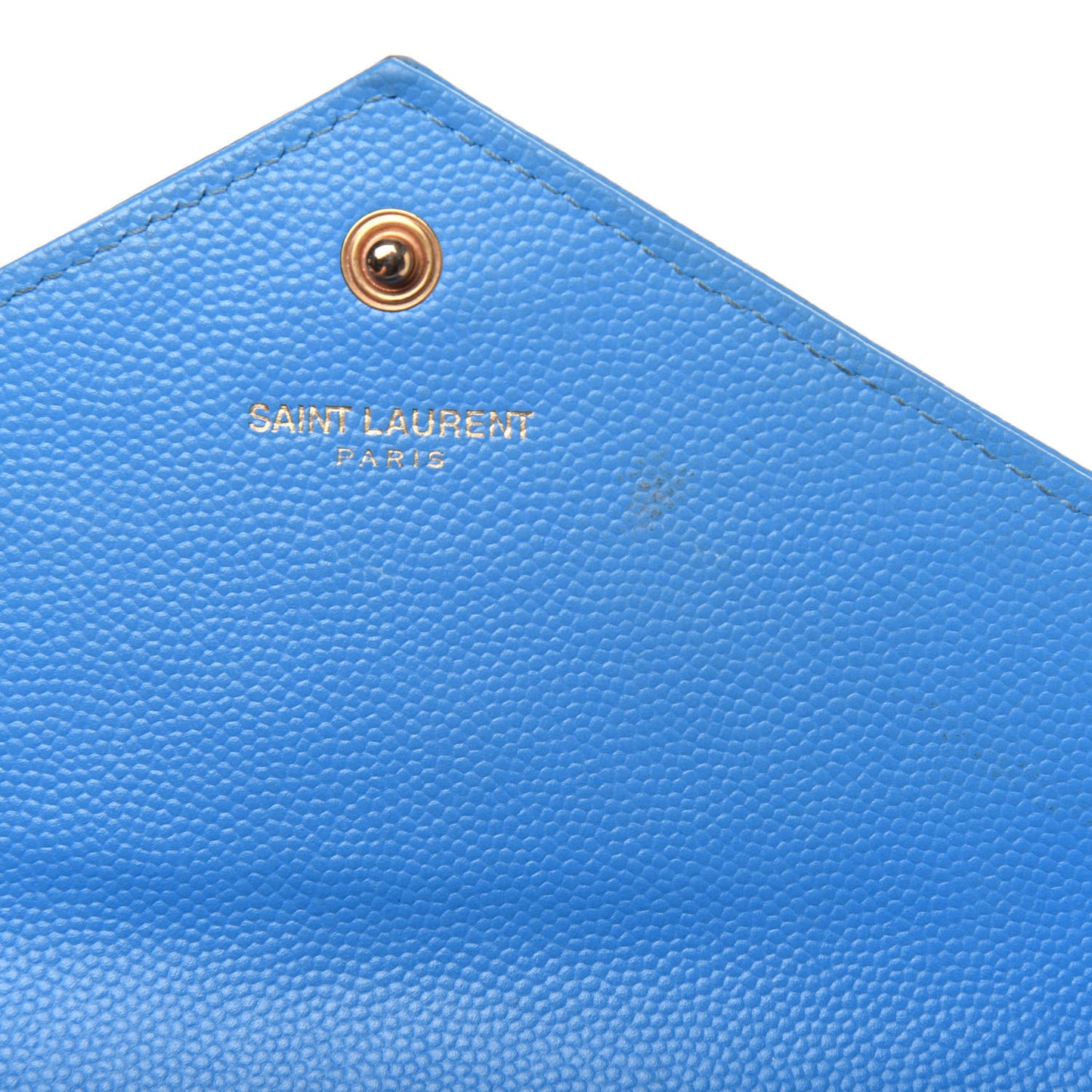 Grain De Poudre Matelasse Chevron Monogram Flap Wallet Blue Clair