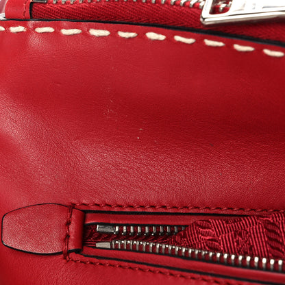 Prada City Calf Small Stitched Twin Pocket Tote Fuoco 13 of 13