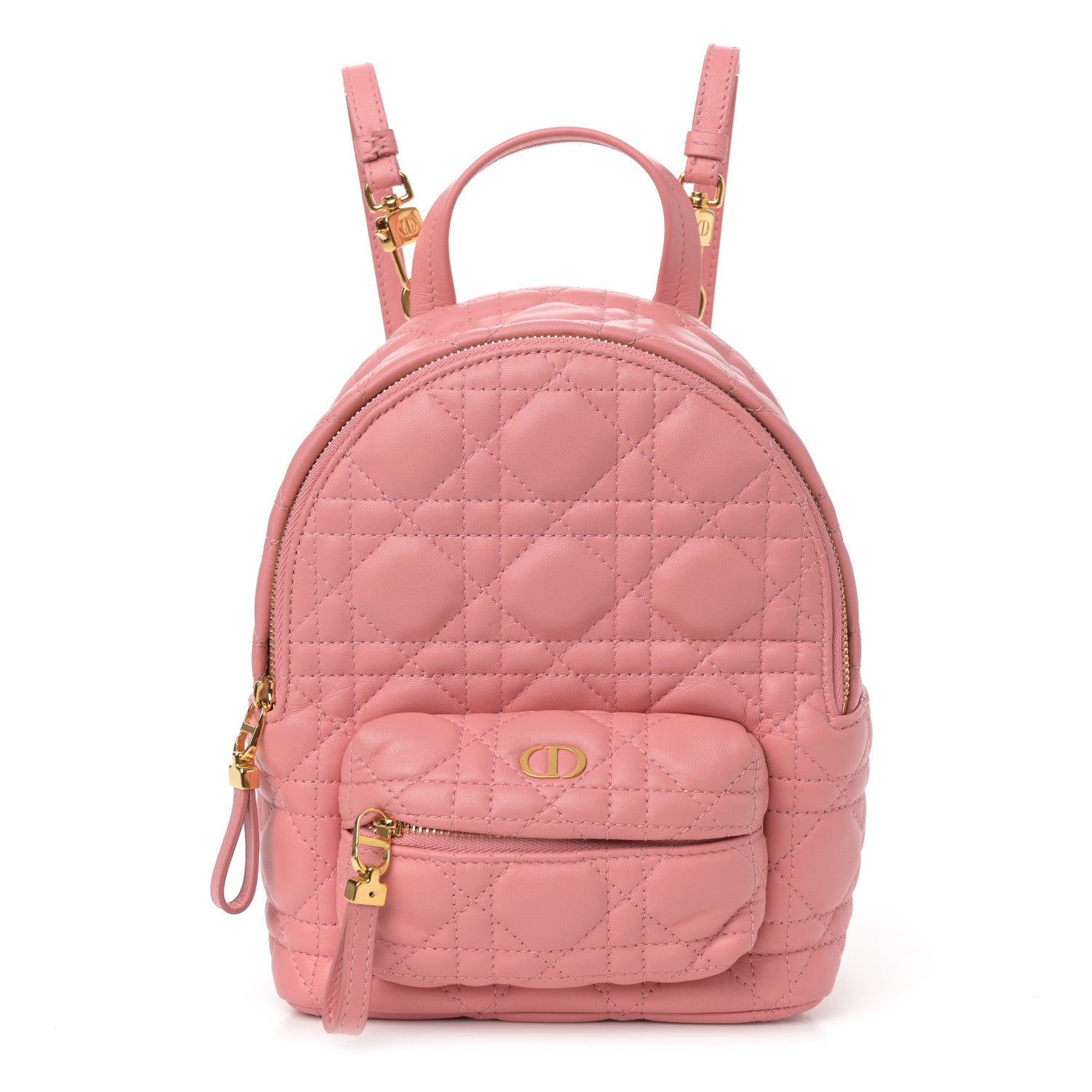 Christian Dior Lambskin Cannage Mini Backpack Peach Blossom 1 of 14