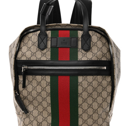 Gucci Soft GG Supreme Monogram Appia Calfskin Web Tote Backpack Beige Ebony Black 8 of 10