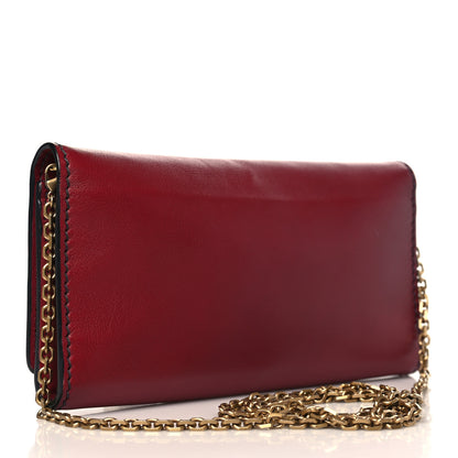 Christian Dior Grained Lambskin J'adior Croisiere Chain Wallet Red 3 of 9
