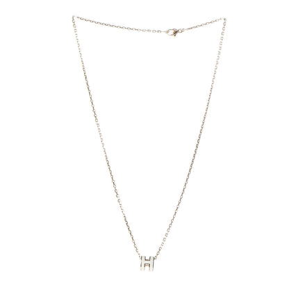 Hermes Lacquered Rose Gold Mini Pop H Pendant Necklace White 4 of 7