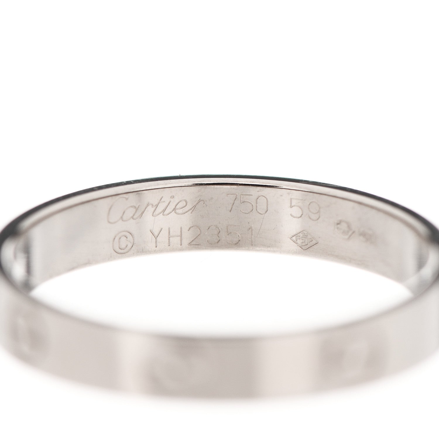 Cartier 18K White Gold 3.5mm LOVE Wedding Band Ring 59 8.75 4 of 4