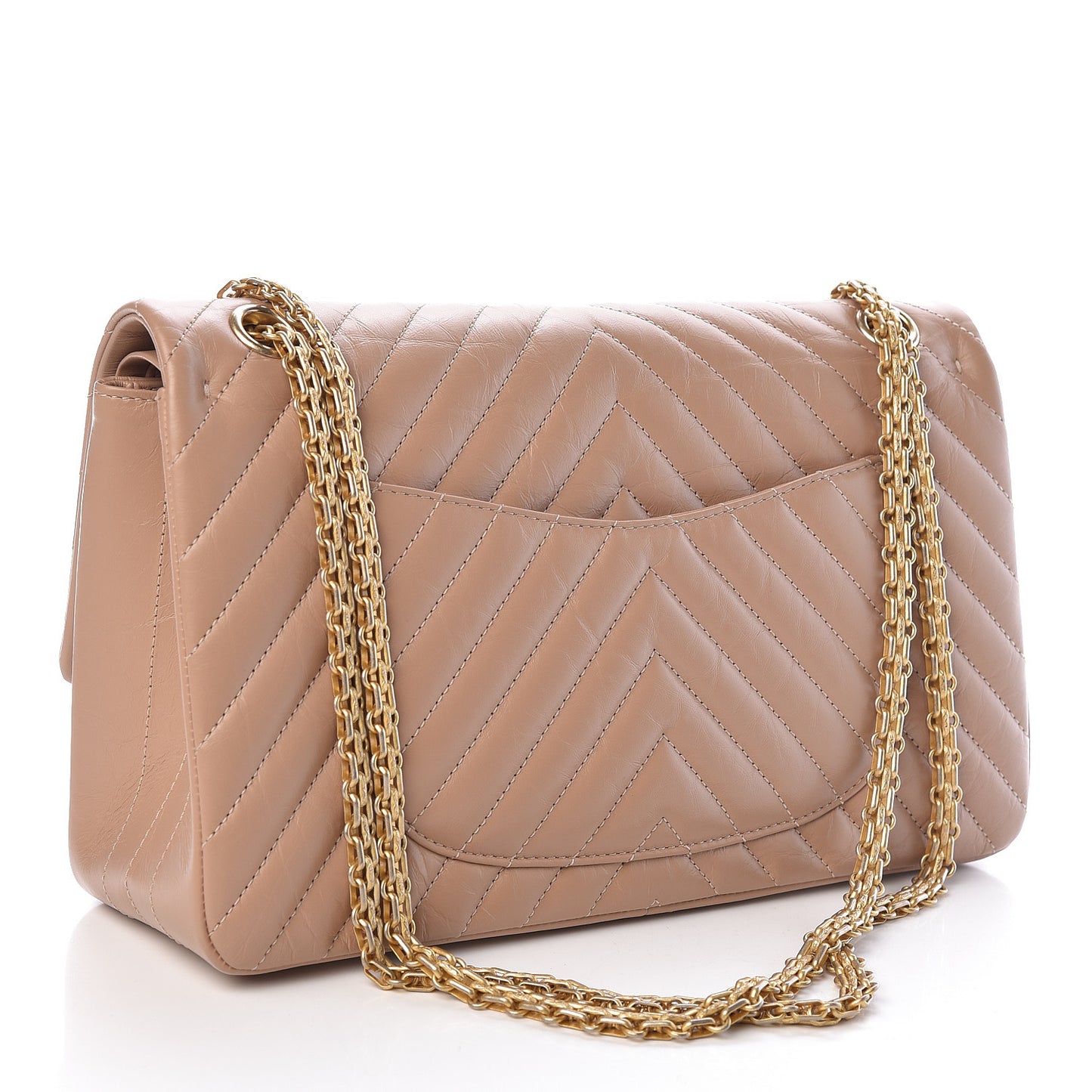 Aged Calfskin Chevron Quilted 2.55 Reissue 226 Flap Beige