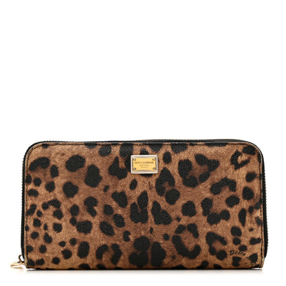 Dolce & Gabbana Dauphine Leopard Print Zip Around Wallet 1 of 9