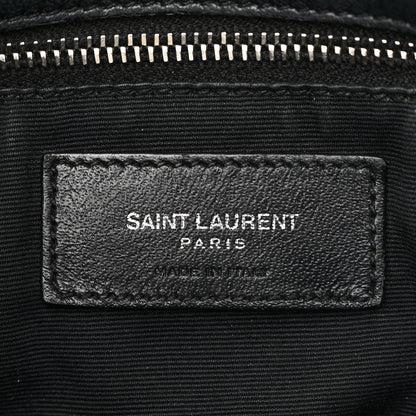 Saint Laurent SAINT LAURENT Lambskin Quilted Medium Loulou Puffer Monogram Chain Satchel Black 6 of 13