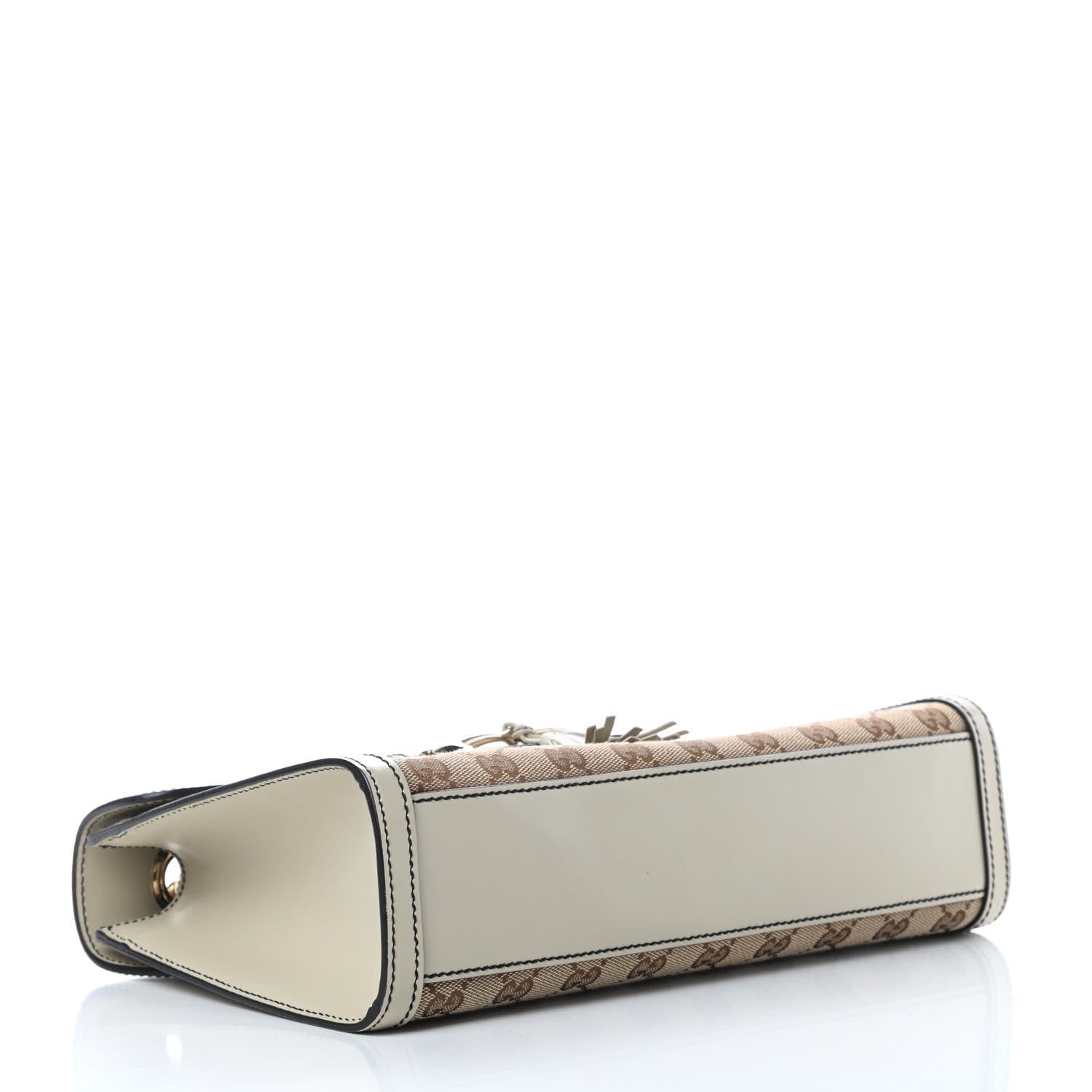 Gucci Monogram Margaux Calfskin Medium Emily Chain Shoulder Bag Beige Ebony Mystic White 4 of 13