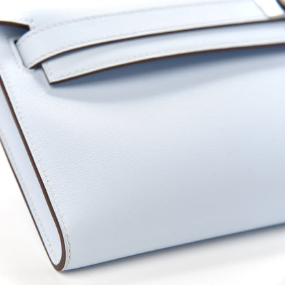 Hermes Swift Kelly Cut Clutch Pochette Bleu Brume 8 of 10