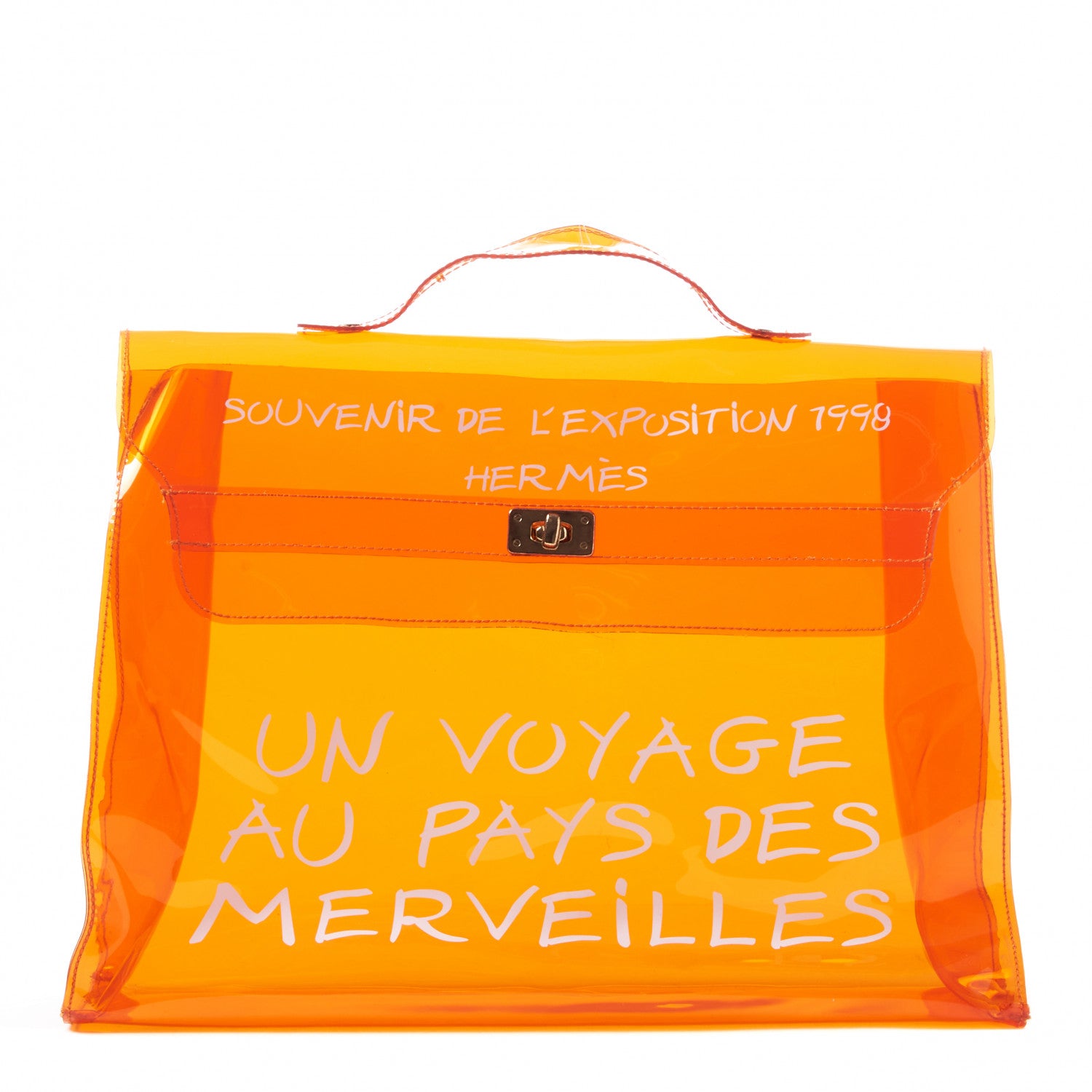 Hermes Vinyl Souvenir De L'Exposition Kelly Orange 1 of 7