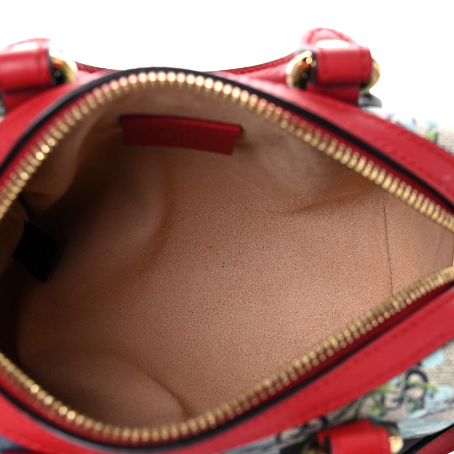 GG Supreme Monogram Blooms Mini Boston Navy Blue Hibiscus