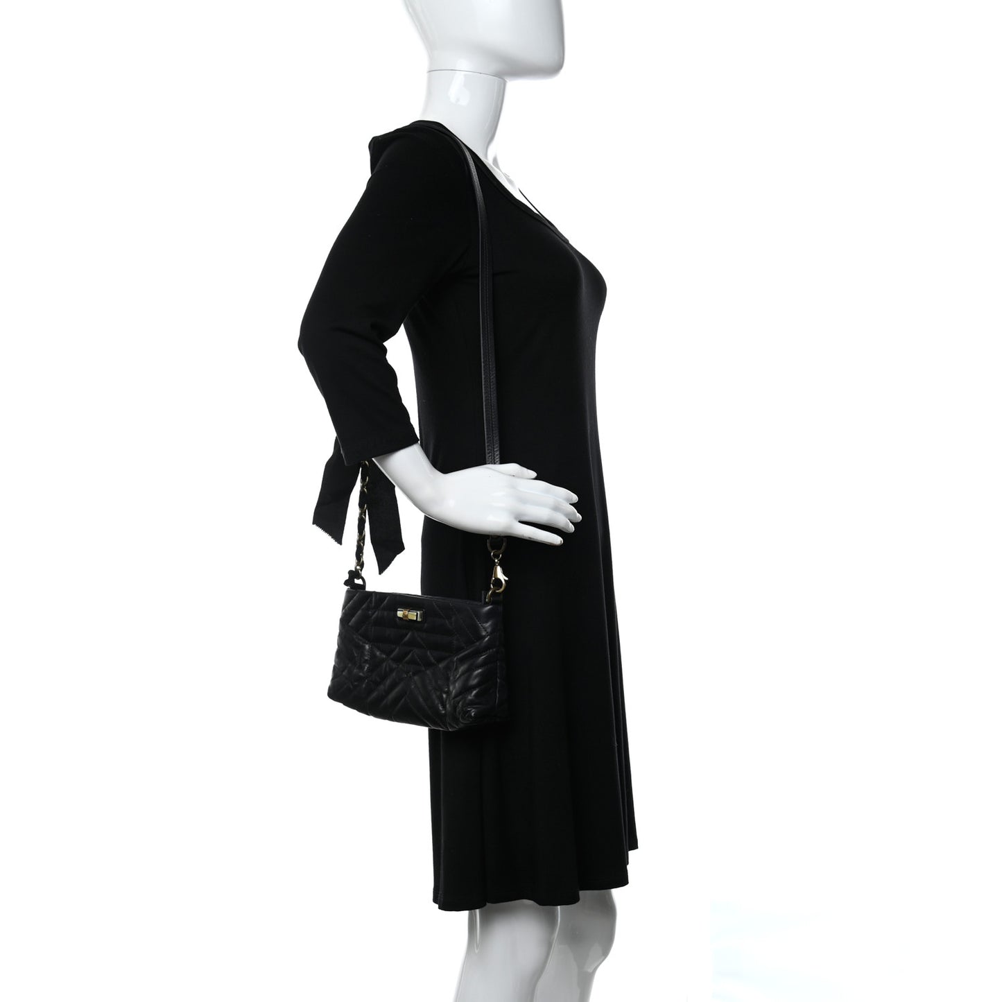 Lambskin Quilted Small Happy Shoulder Bag Black