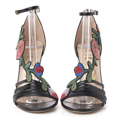 Gucci Malaga Kid Ophelia High Heel Sandals 35 Black 2 of 9