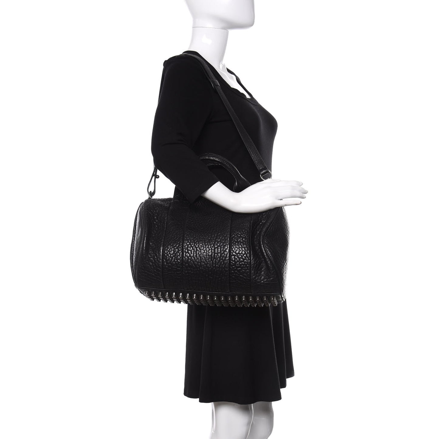 Pebbled Lambskin Rocco Black Nickel Hardware