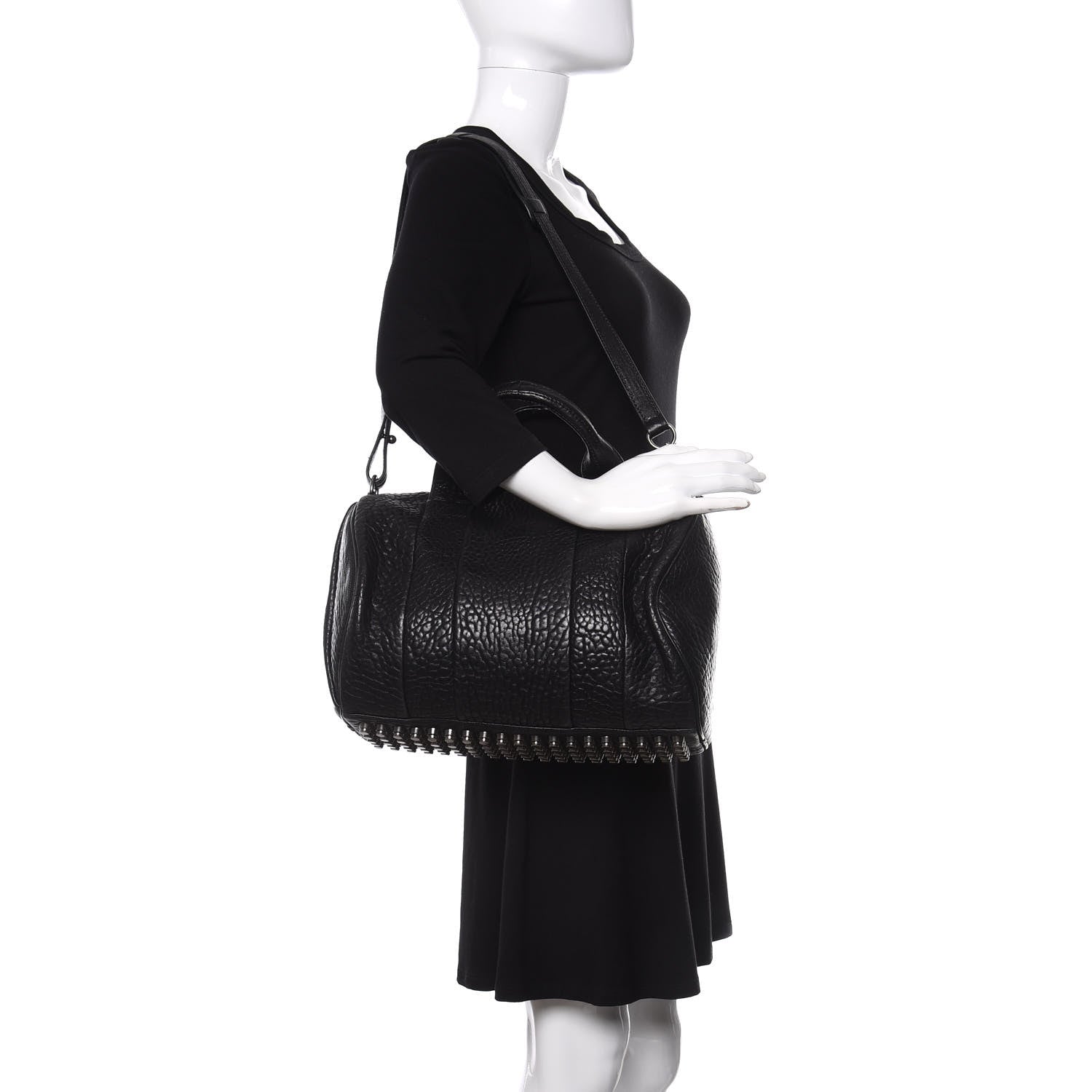 Alexander Wang Pebbled Lambskin Rocco Black Nickel Hardware 2 of 12