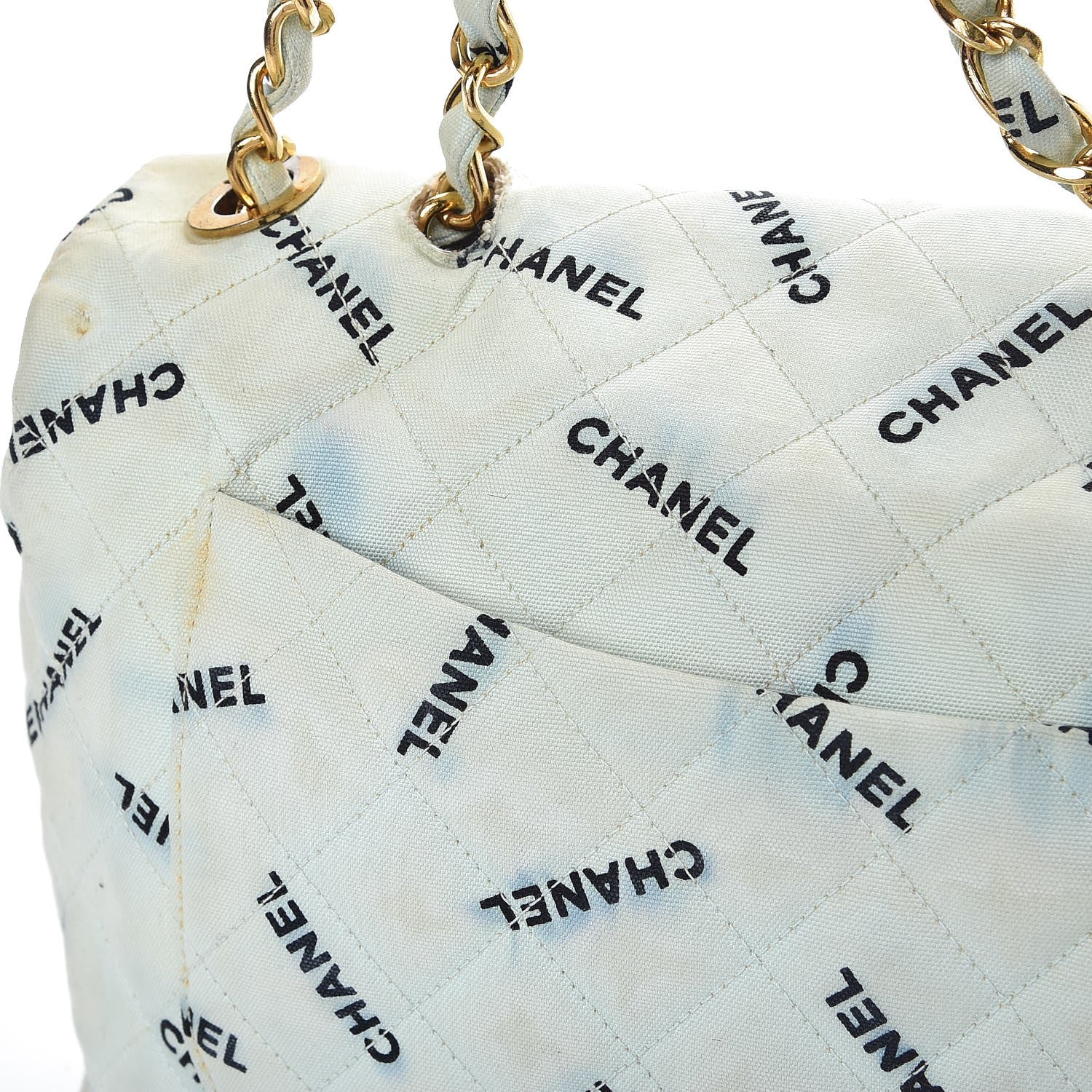 Chanel Canvas Quilted XL Jumbo Single Flap Green 18 of 24