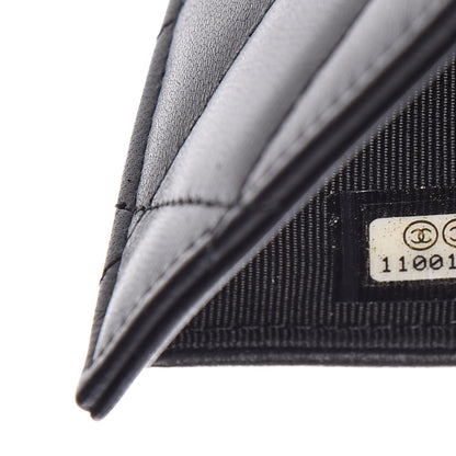 Chanel Lambskin Quilted Large Flap Wallet Black 8 of 9