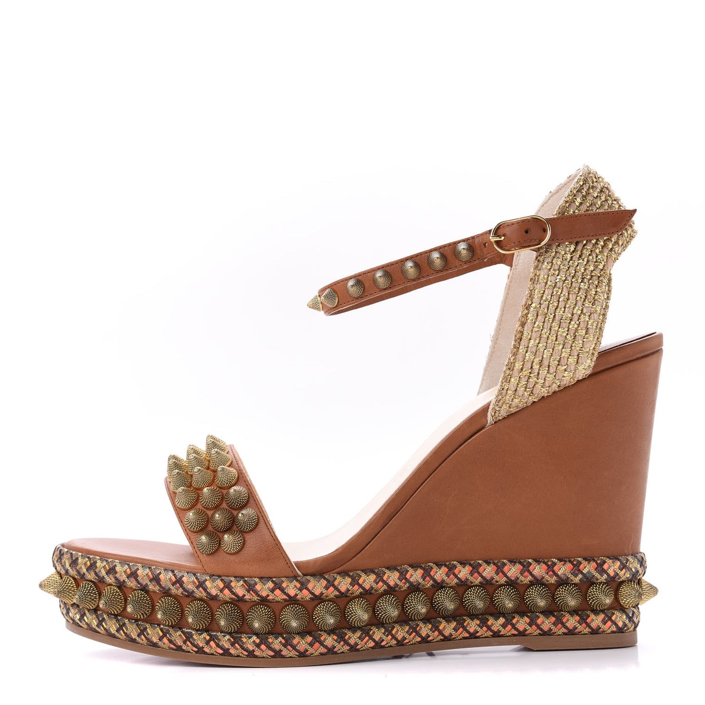 Calfskin Cordorella 110 Wedge Sandals 41 Version Cuoio