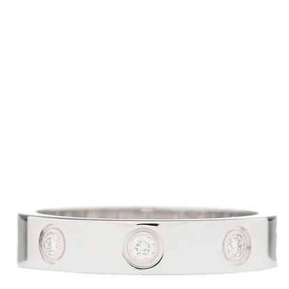 Cartier 18K White Gold 8 Diamond 4mm Wedding Band LOVE Ring 51 5.75 1 of 6