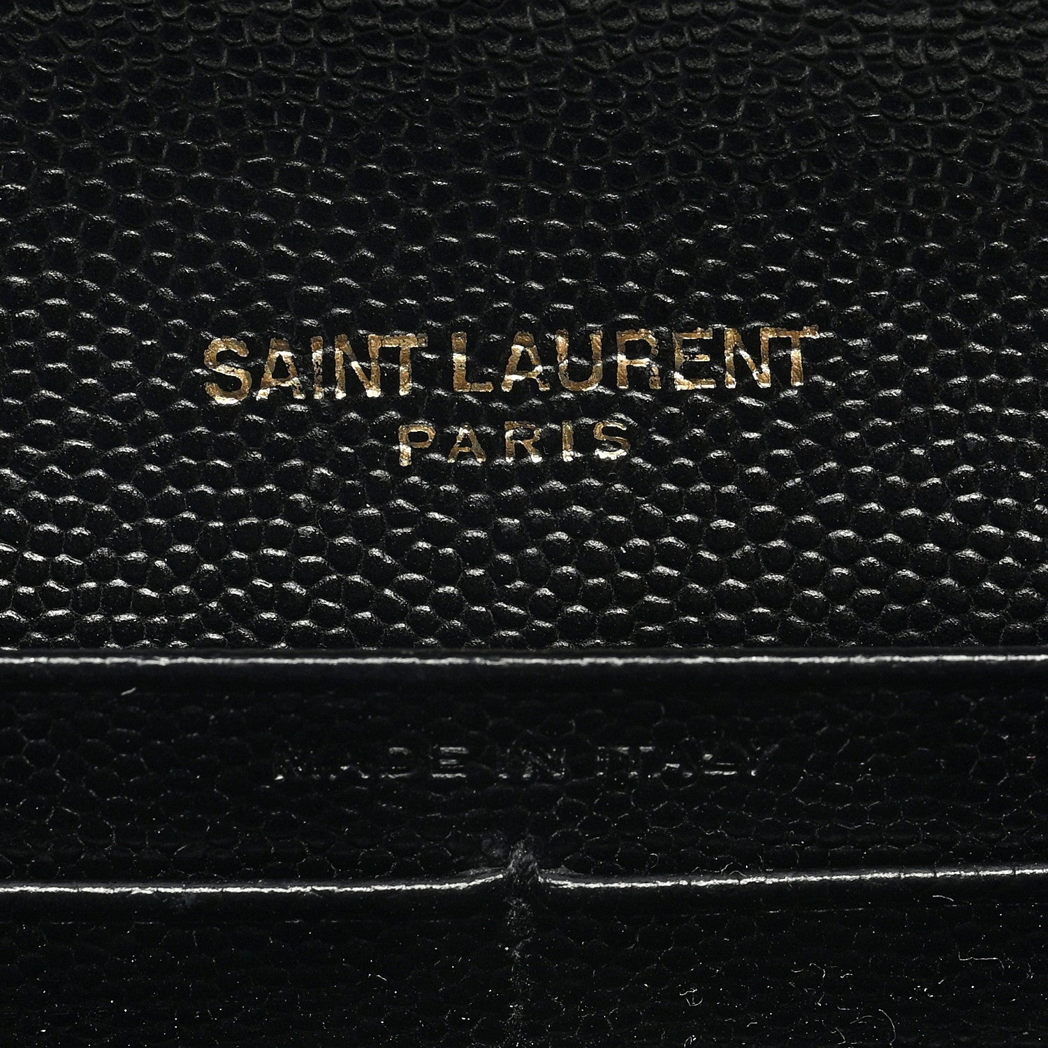 Saint Laurent Grain De Poudre Matelasse Chevron Monogram Flap Wallet Black 6 of 9