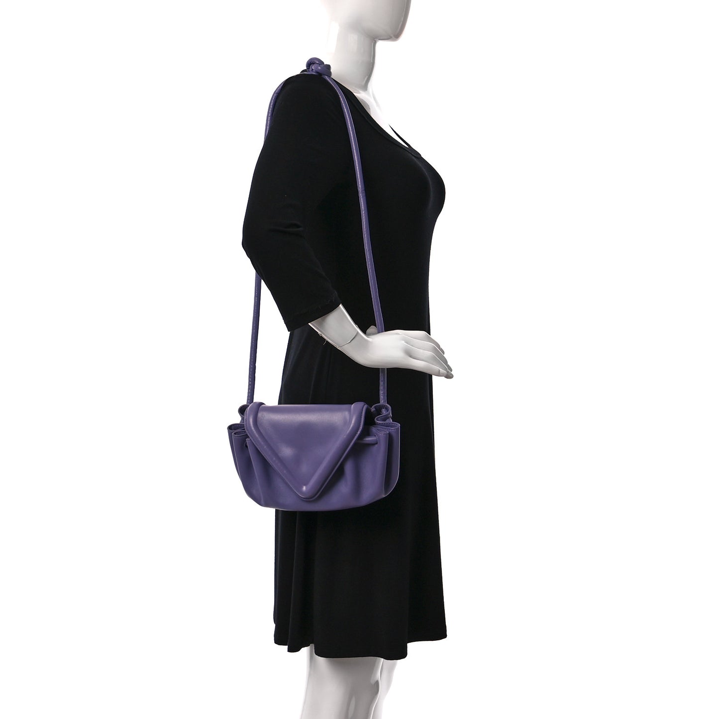 Lambskin Small Beak Triangle Flap Shoulder Bag Lavender