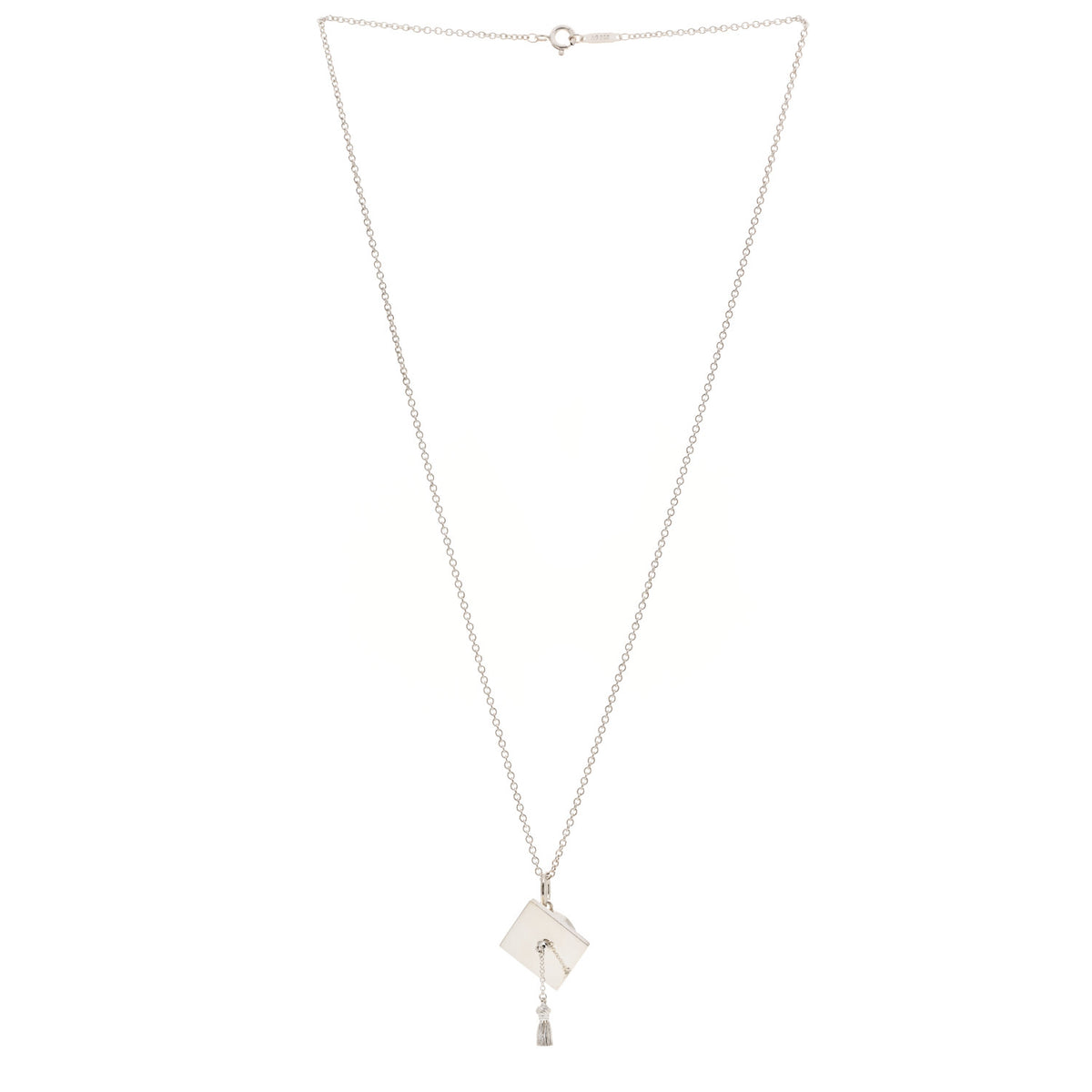 Sterling Silver Graduation Cap Pendant Necklace