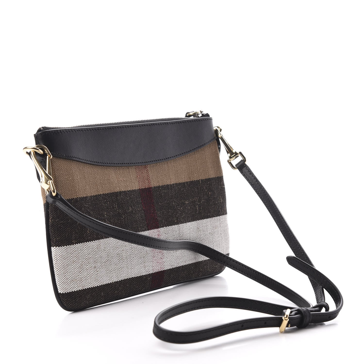 Burberry House Check Derby Peyton Crossbody Clutch Bag Black 3 of 6