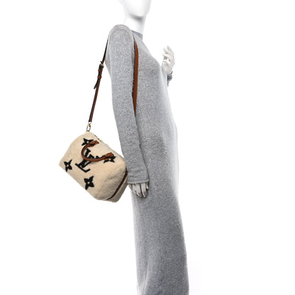 Louis Vuitton Monogram Shearling Speedy Bandouliere 25 Cream Brown 2 of 11