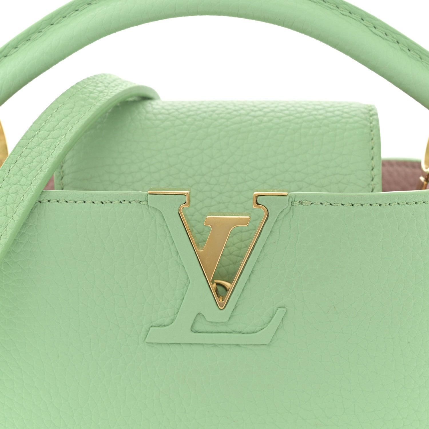 Louis Vuitton Taurillon Mini Capucines Vert Pomme 7 of 9