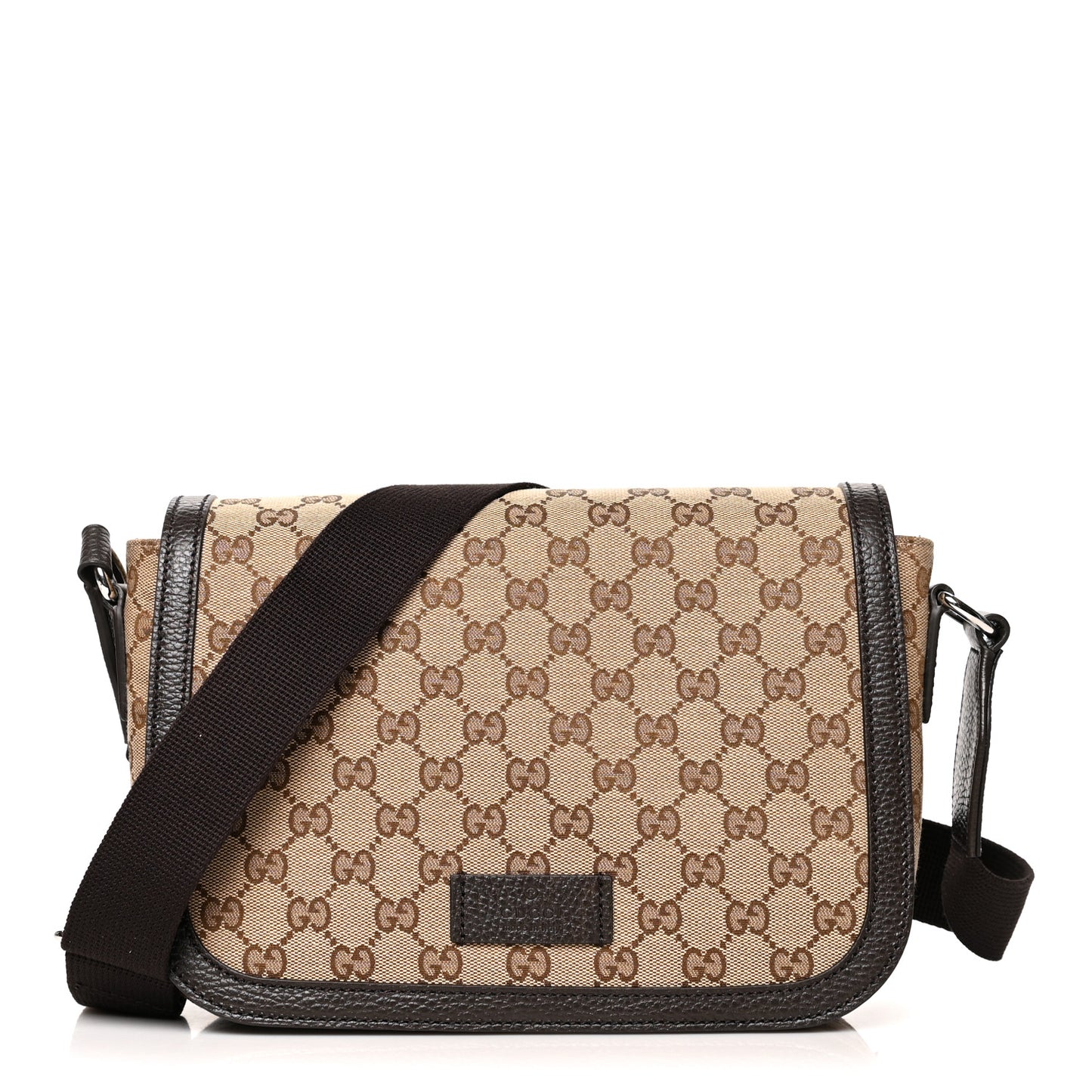 Monogram Flap Messenger Bag Beige Dark Brown