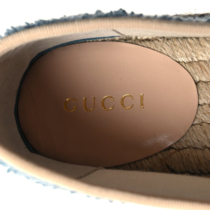 Gucci Terry Cloth Interlocking G Espadrilles 38 Sweet Blue Dusty White Beige 7 of 8