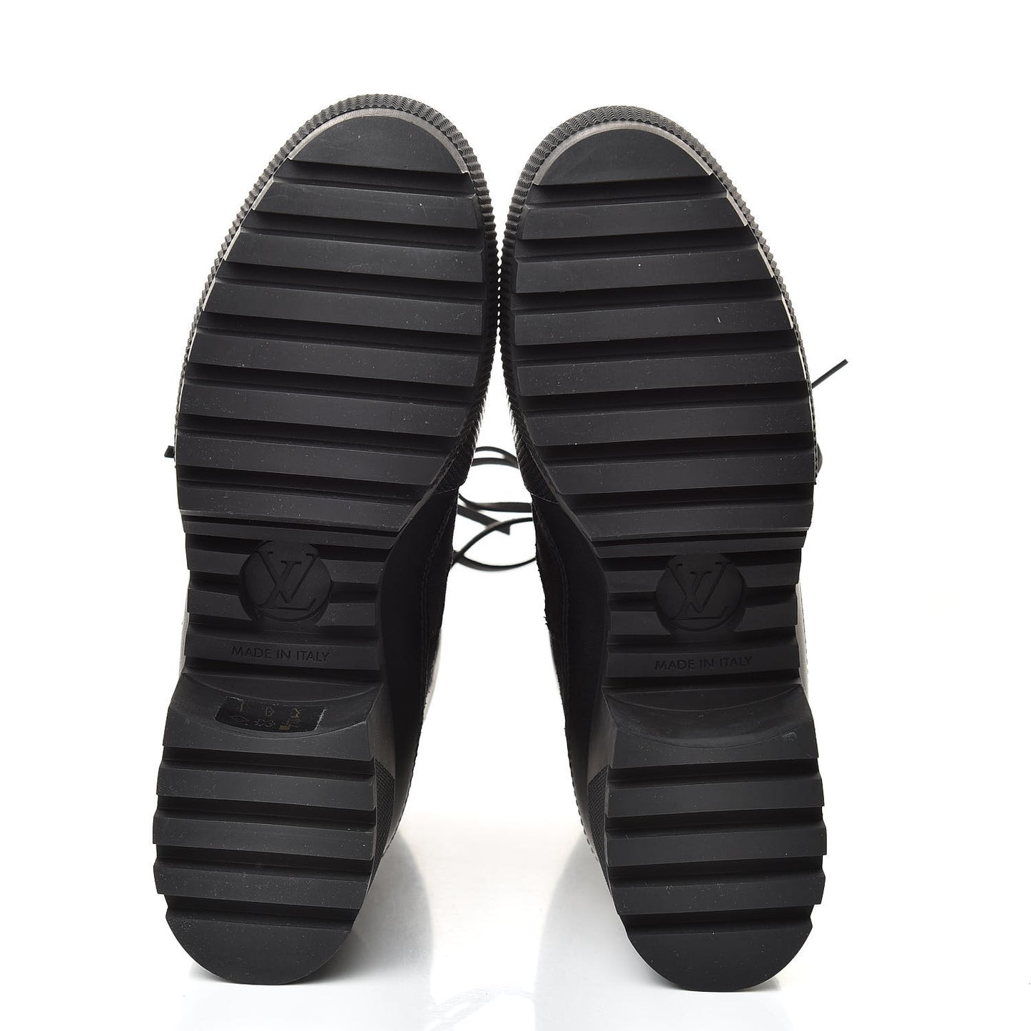 Suede Calfskin Monogram LV Black Heart Laureate Platform Desert Boots 37.5 Black
