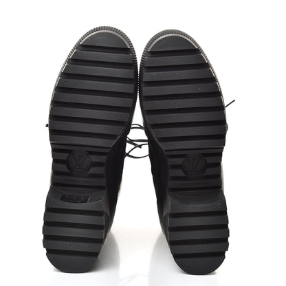Louis Vuitton Suede Calfskin Monogram LV Black Heart Laureate Platform Desert Boots 37.5 Black 5 of 8