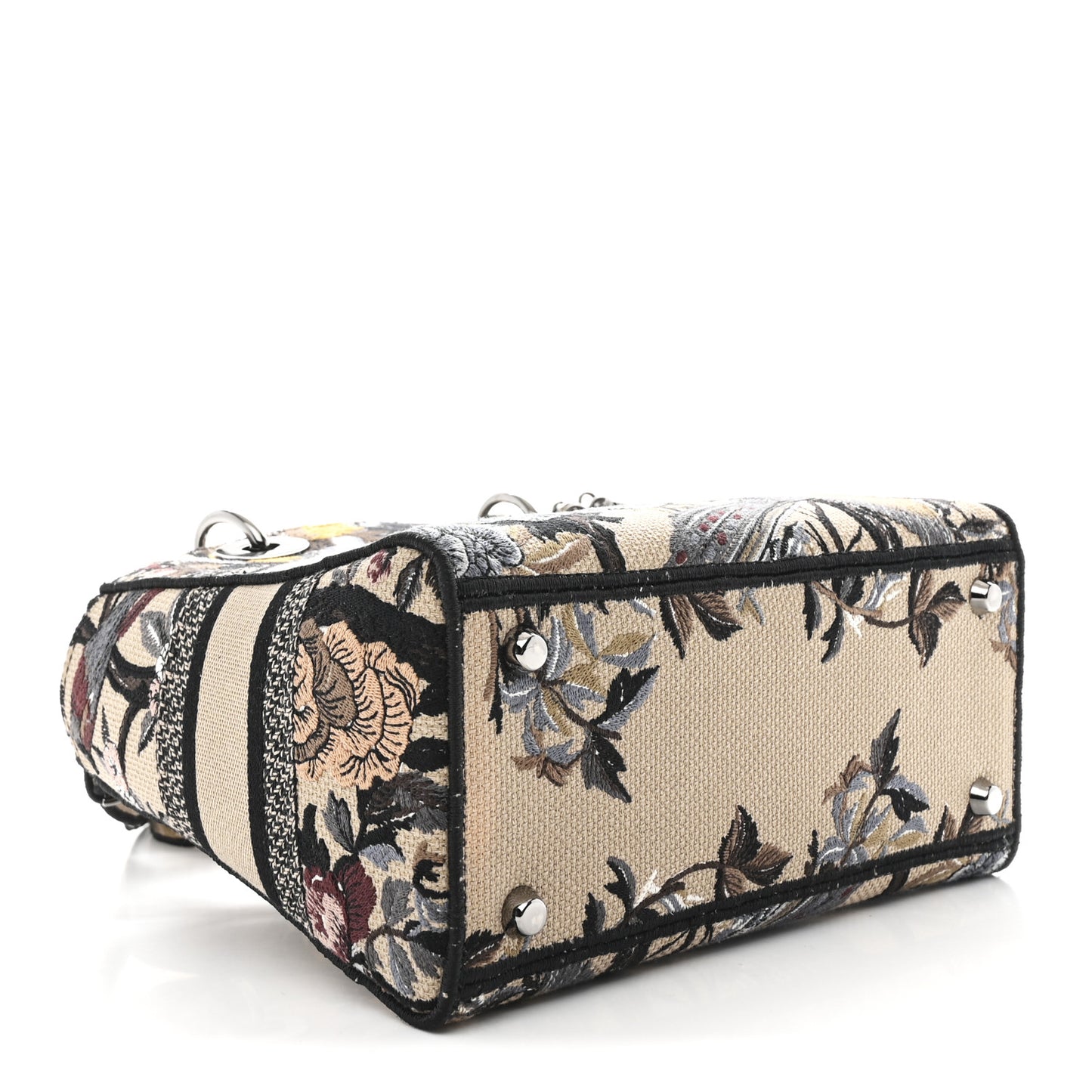 Canvas Embroidered Jardin D'Hiver Medium Lady D-Lite Beige Multicolor