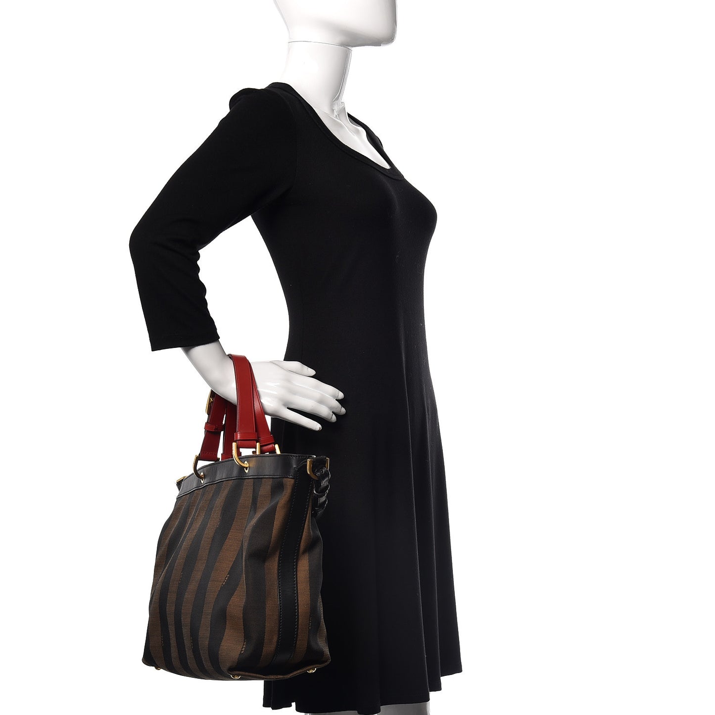Pequin Cuoio Vegetale Shoulder Tote Tobacco Black Cuoio