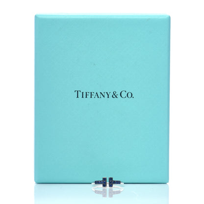 Tiffany 18K White Gold Blue Sapphire T Wire Ring 46 3.75 5 of 5