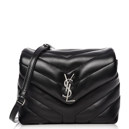 Saint Laurent Calfskin Y Quilted Monogram Toy Loulou Crossbody Bag Black 1 of 8