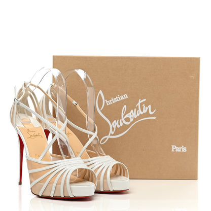 Christian Louboutin Kid Rete Filamenta 120 Platform Sandals 41 White 8 of 8
