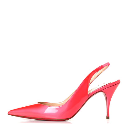 Christian Louboutin Patent Clare Sling 80 Pumps 39 Fluo Rose 1 of 9