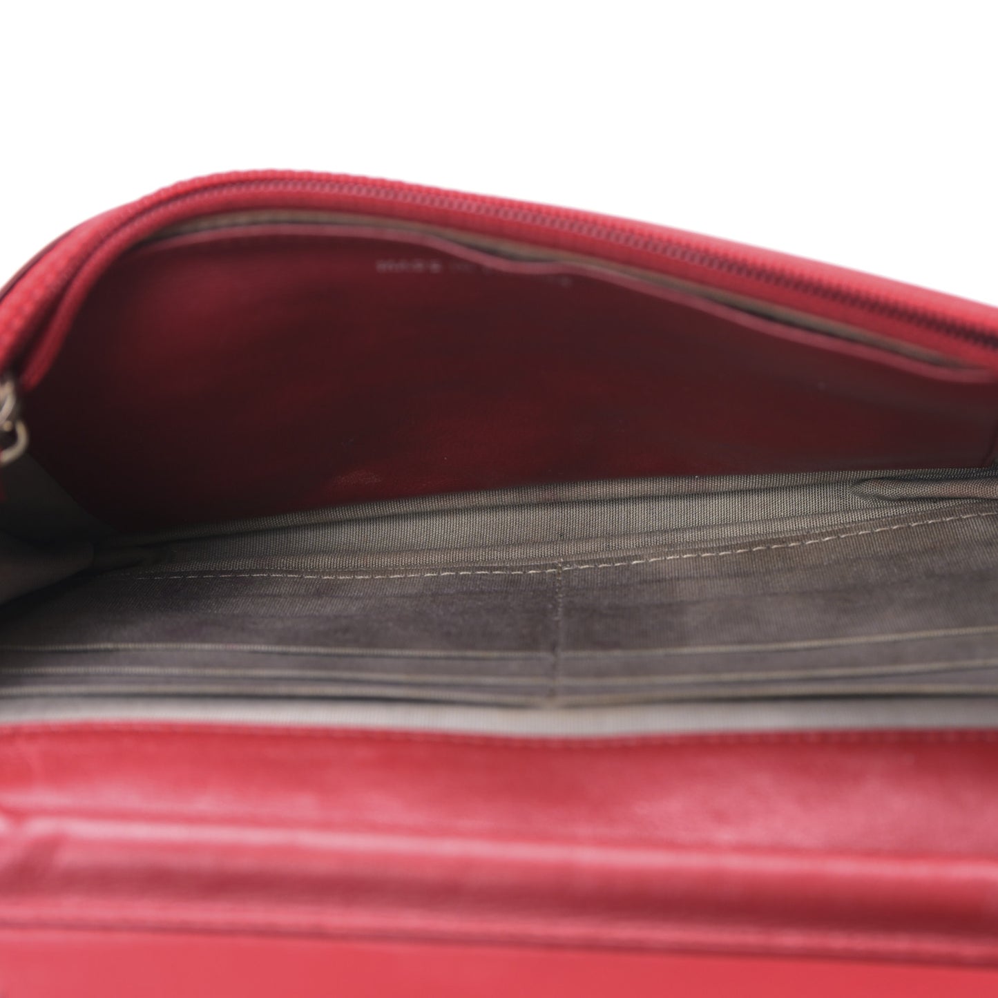 Patent Quilted Brilliant Wallet On Chain WOC Red