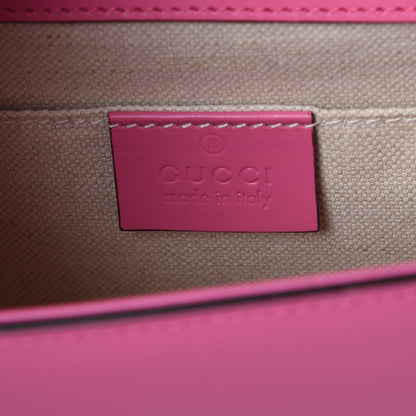 Gucci Knight Calfskin Small GG Marmont Chain Handle Bag Pink Tropical Flower 6 of 7