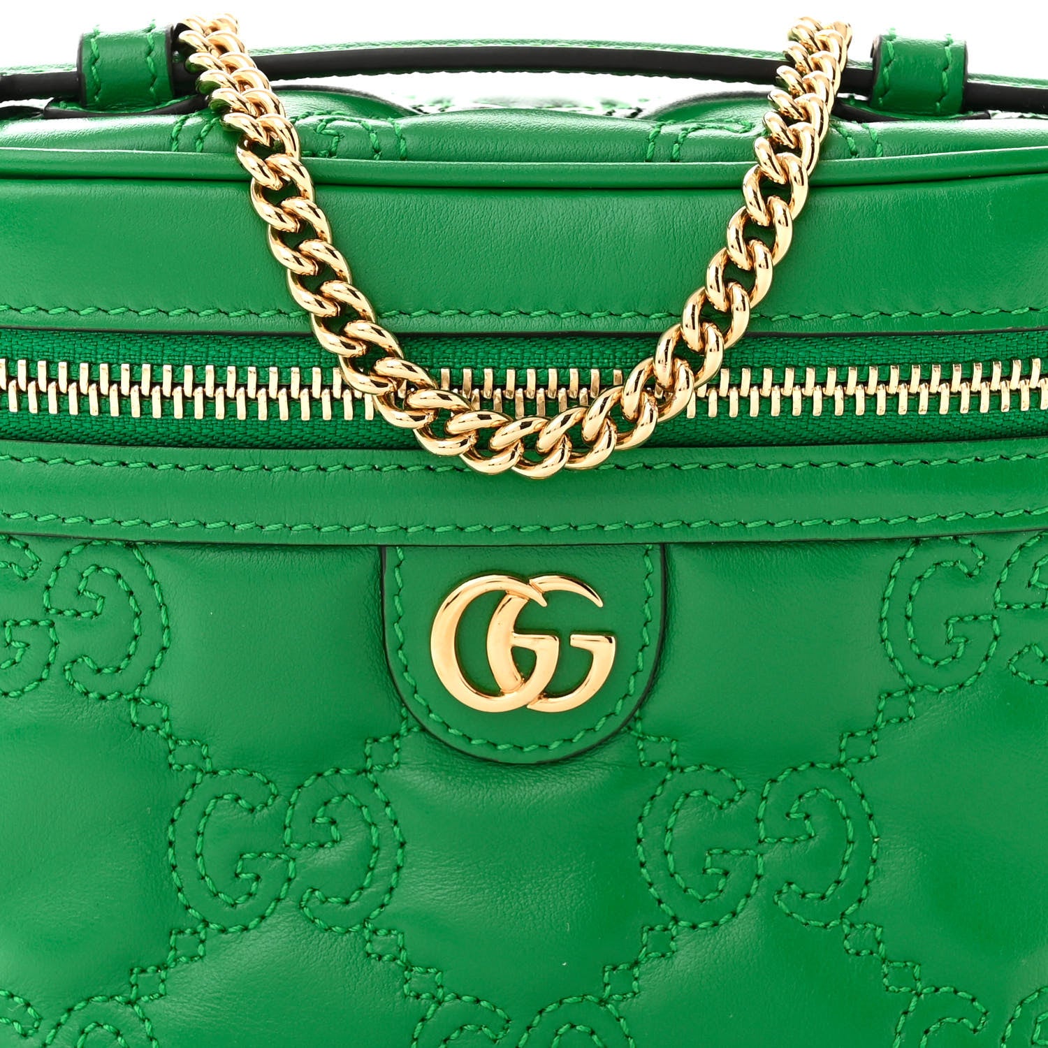 Gucci Calfskin GG Matelasse Mini Top Handle Bag Spring Green 8 of 10