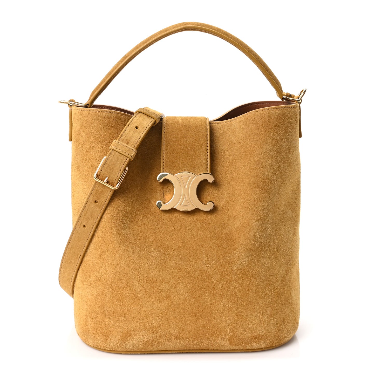 Suede Calfskin Triomphe Medium Louise Bag Blonde