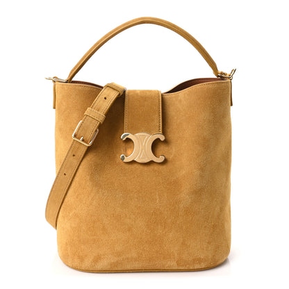 Celine Suede Calfskin Triomphe Medium Louise Bag Blonde 1 of 12