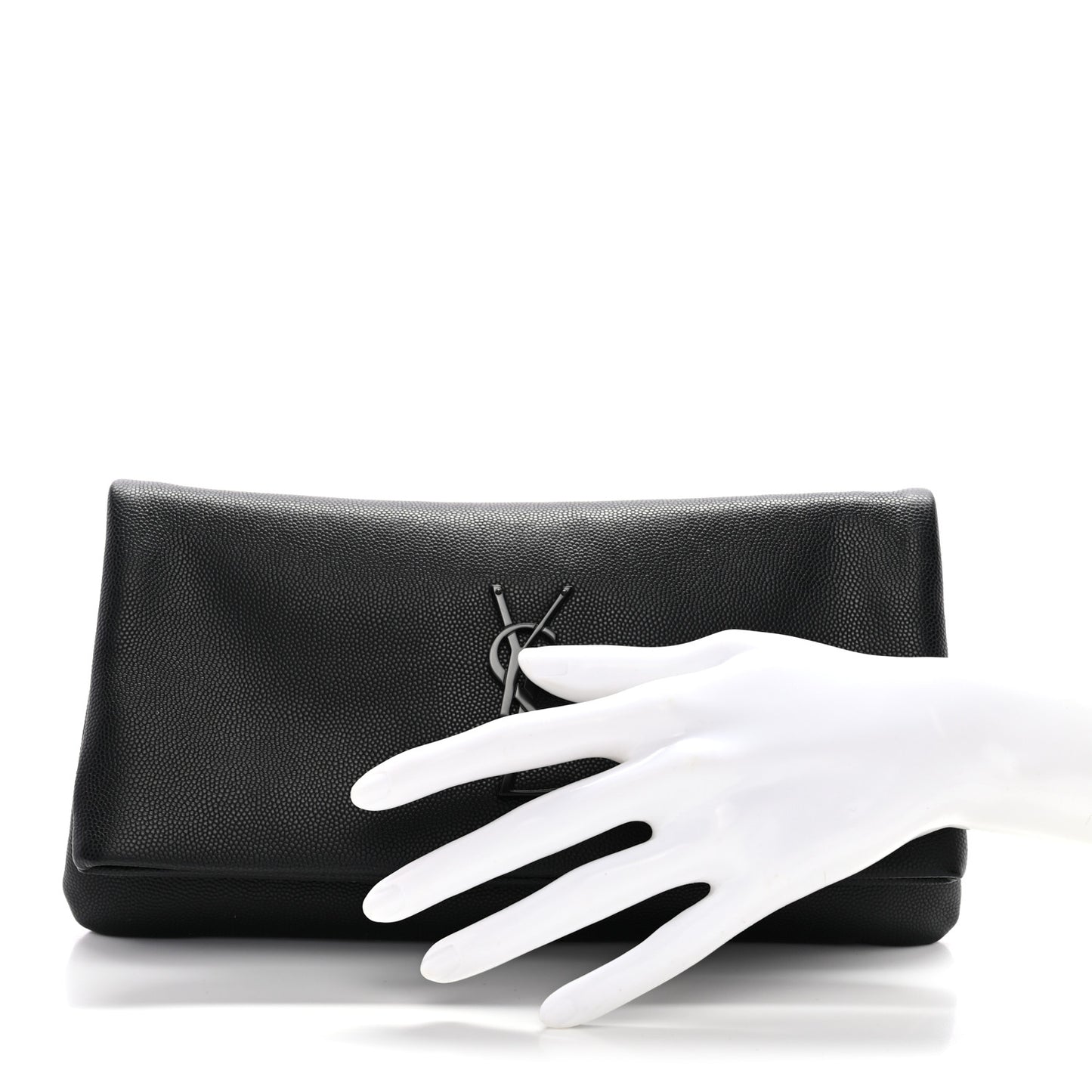 Grain De Poudre West Hollywood Monogram Fold Over Clutch Black