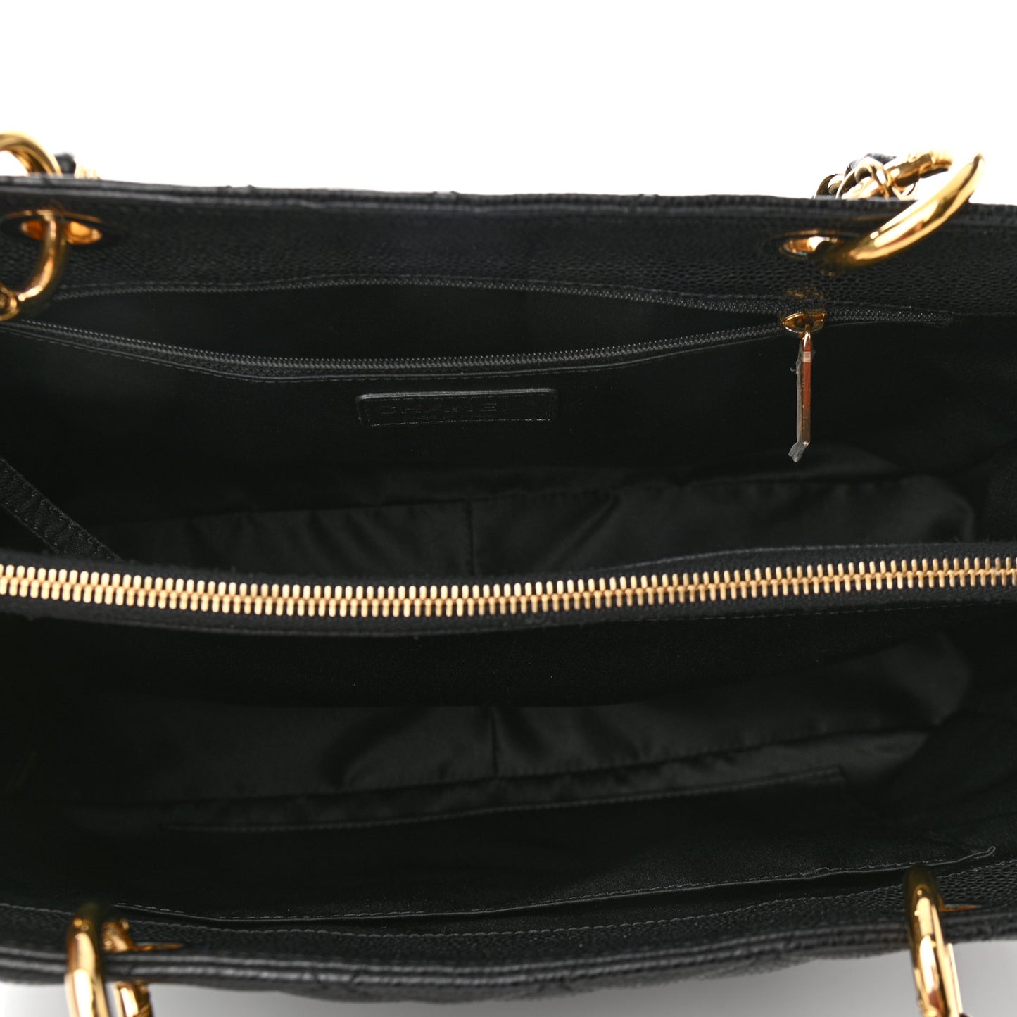 Caviar Quilted Grand Shopping Tote GST Black