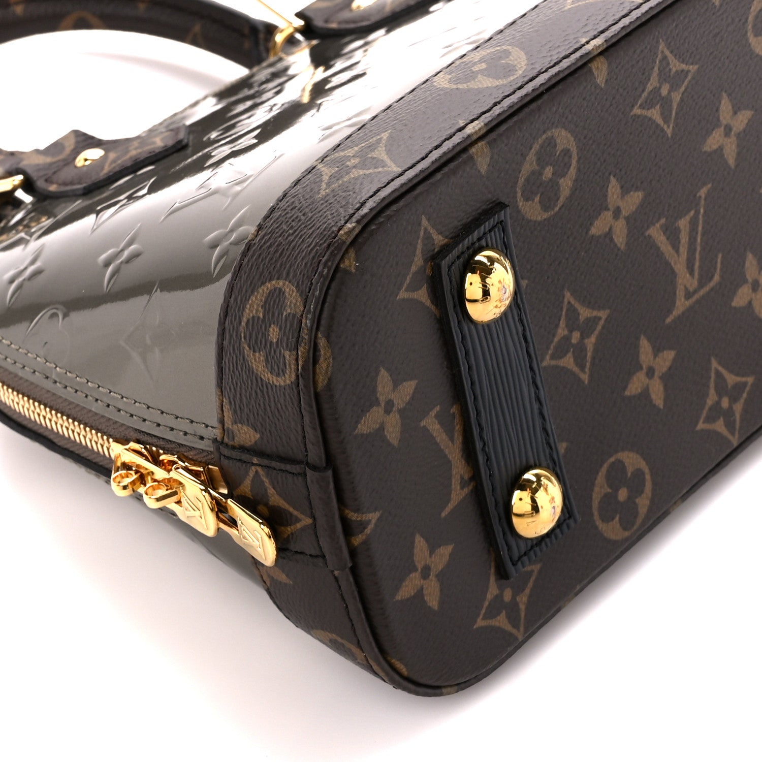 Louis Vuitton Vernis Monogram Alma BB Taupe Metallise 9 of 10