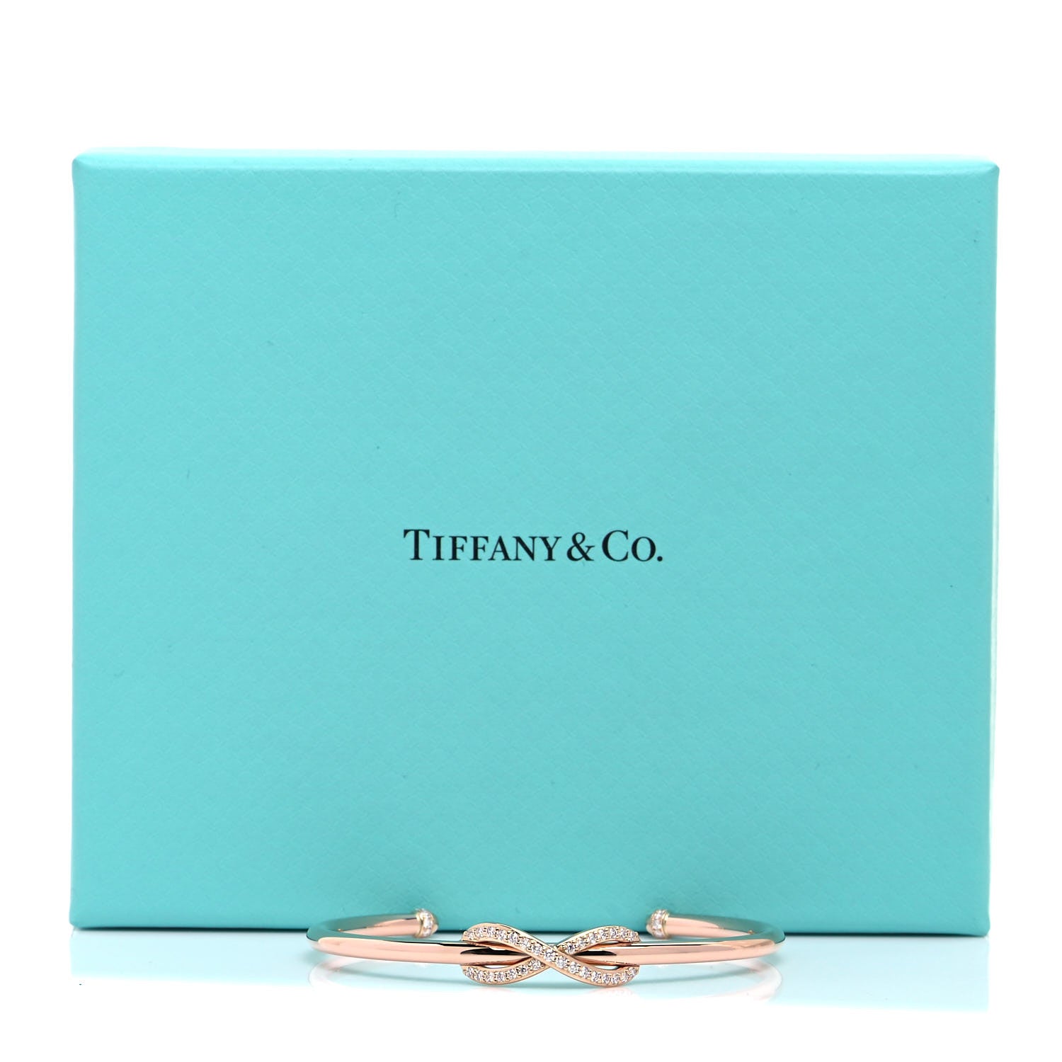 Tiffany 18K Rose Gold Diamond Infinity Cuff Bracelet 5 of 5