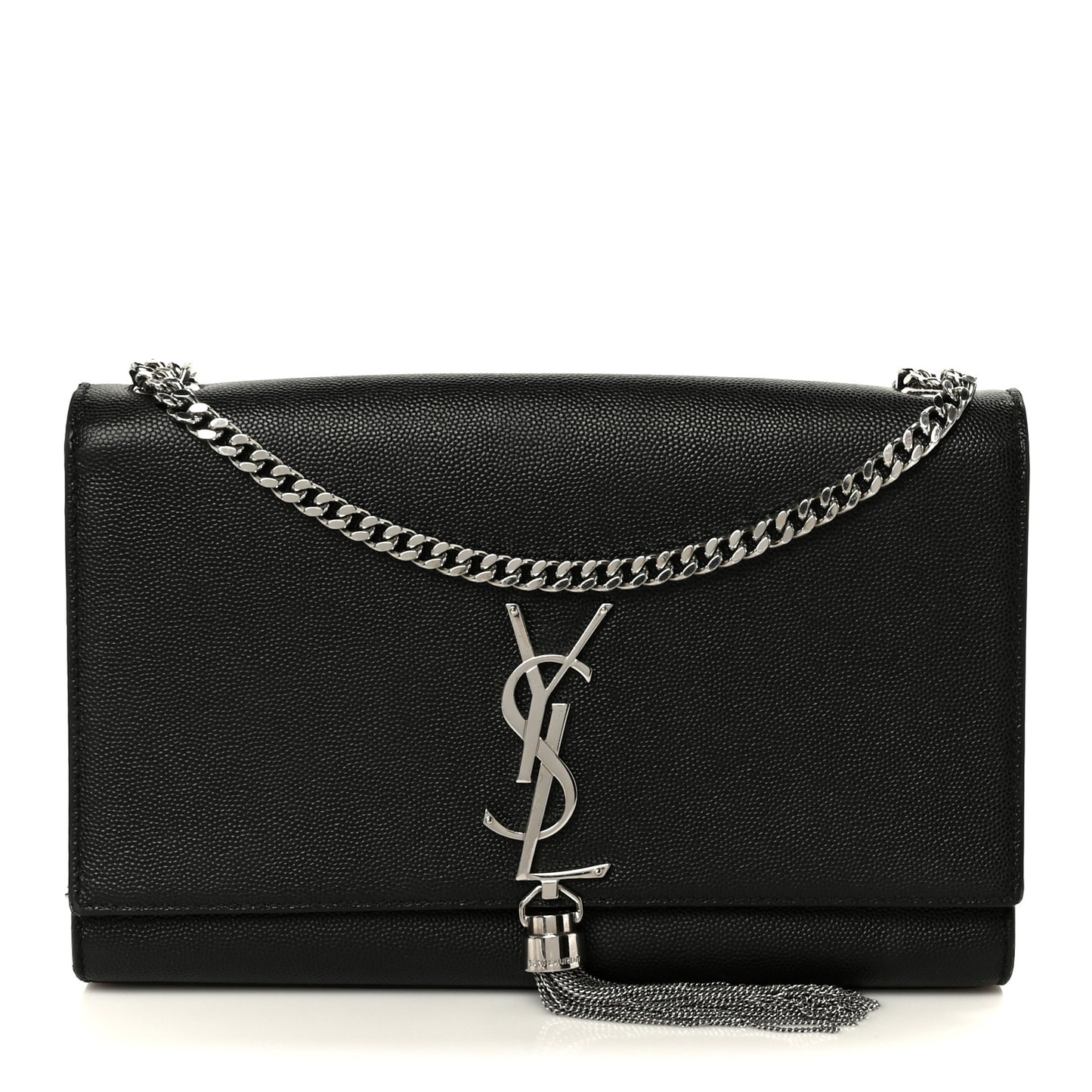 Grain De Poudre Medium Classic Monogram Kate Tassel Satchel Black