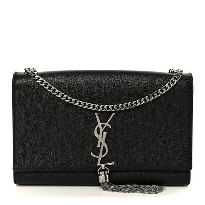 Saint Laurent Grain De Poudre Medium Classic Monogram Kate Tassel Satchel Black 1 of 11