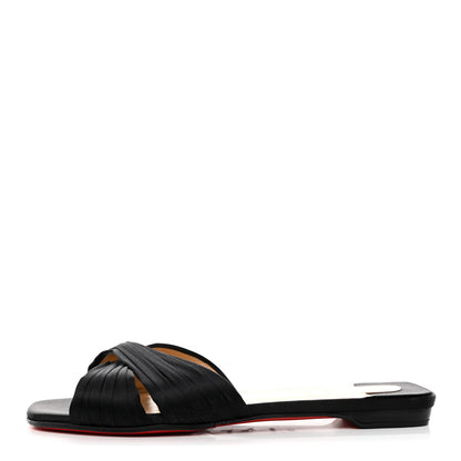 Christian Louboutin Crepe Satin Nicol Is Back Sandals 39.5 Black 1 of 7